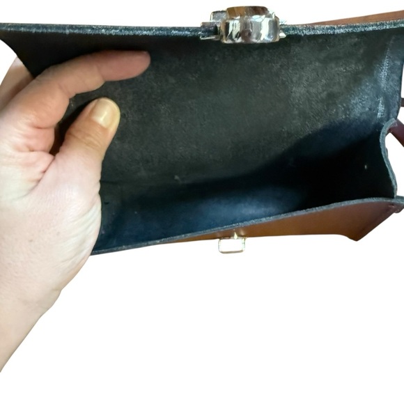 Cambridge Satchel|Women’s The Pushlock Leather Crossbody Bag Monogrammed( MJA) - Picture 8 of 13